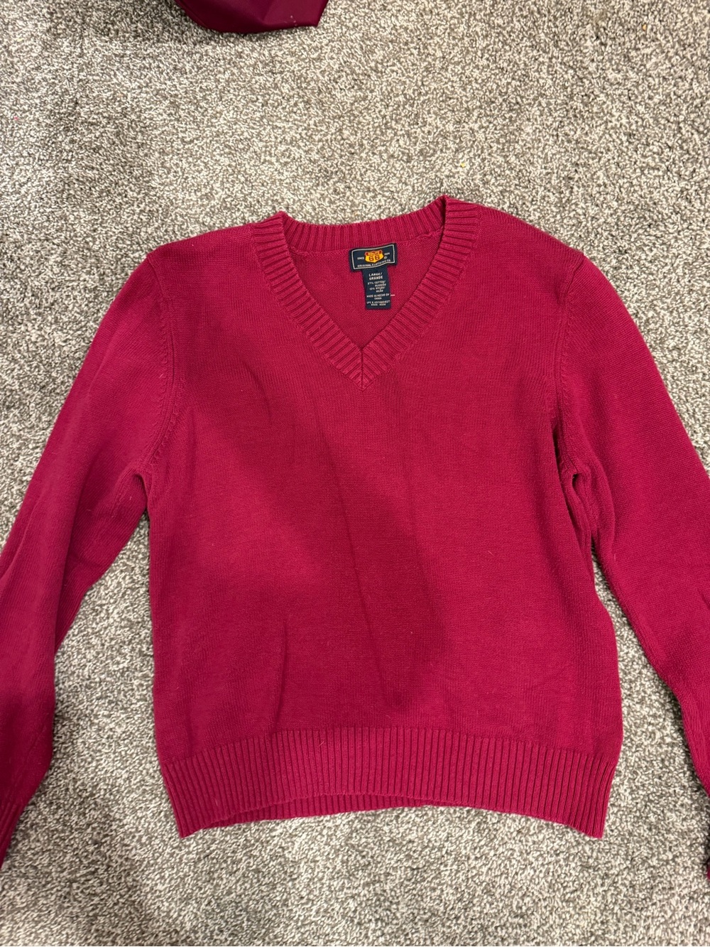 Classic V-Neck Women's Sweater in Deep Raspberry